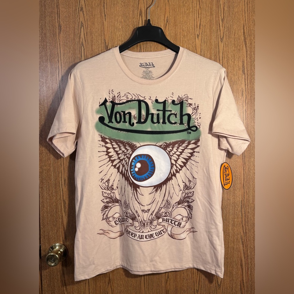 Von Dutch Embroidered “Keep An Eye Out” Graphic T-Shirt